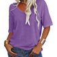 T-shirt Donna Casual con Scollo a V e Manica Corta