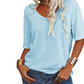 T-shirt Donna Casual con Scollo a V e Manica Corta