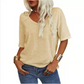 T-shirt Donna Casual con Scollo a V e Manica Corta