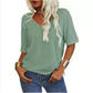 T-shirt Donna Casual con Scollo a V e Manica Corta