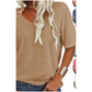 T-shirt Donna Casual con Scollo a V e Manica Corta