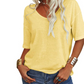 T-shirt Donna Casual con Scollo a V e Manica Corta