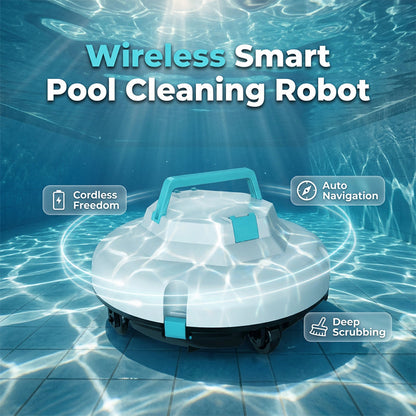 🤖SCONTO DEL 50%🌊 Robot pulitore per piscina | Senza fili · Elevata potenza di aspirazione · Navigazione intelligente · Avvio con un solo pulsante · Cestello filtro facile da rimuovere