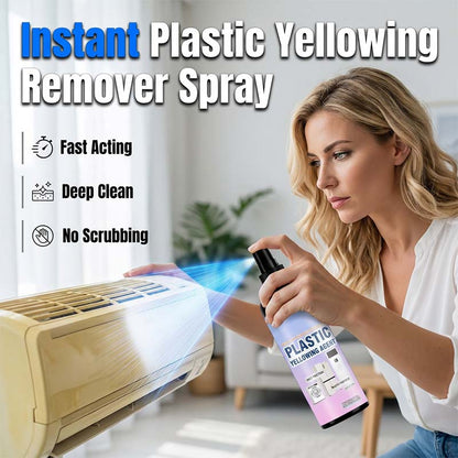 🧴 Spray multiuso per rimuovere l'ingiallimento dalla plastica – Da ingiallito a bianco brillante in pochi secondi! ✨💪 Niente strofinamenti, niente sostituzioni: basta spruzzare, aspettare e il gioco è fatto. 🛠️🟡