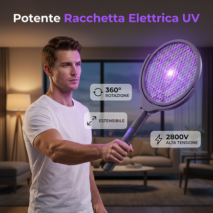 Racchetta elettrica per insetti con luce UV
