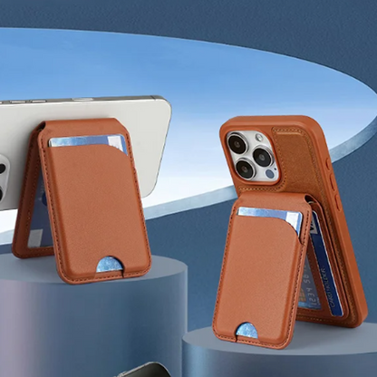 Portafoglio e portacarte magnetico con supporto per smartphone