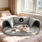 Cuccia a tunnel 2 in 1 in peluche per gatti