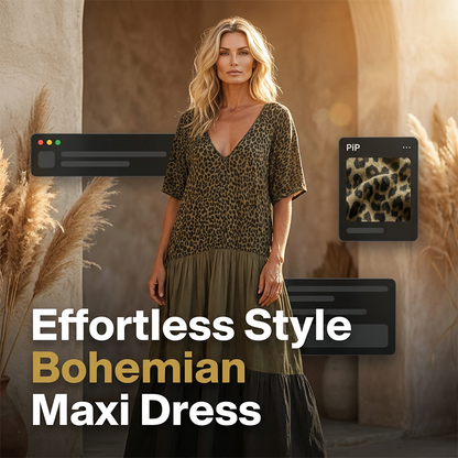 🌸 Sconto del 50% ora! 🌸 Elegante maxi abito bohémien da donna