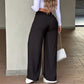 Pantaloni da donna a vita alta a gamba dritta