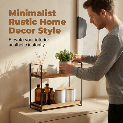 Versatile 2-Tier Wooden Organizer Rack