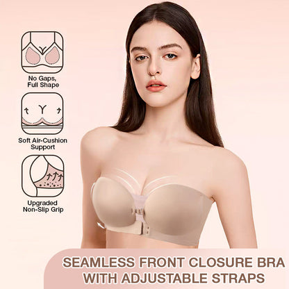 Reggiseno senza cuciture con chiusura frontale e spalline regolabili