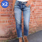 Jeans skinny strappati da donna alla moda