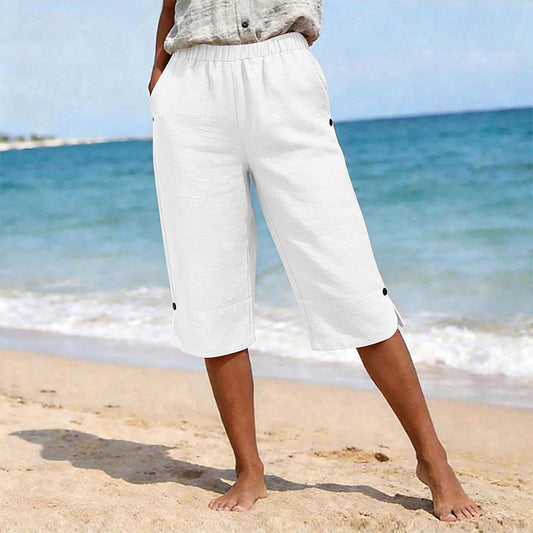 Pantaloni Capri Casual Estivi Traspiranti da Donna