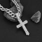 Full Rhinestone Hip-hop Bold Cross Pendant Necklace