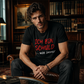 T-shirt nera da uomo casual a maniche corte con slogan tedesco divertente