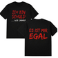 T-shirt nera da uomo casual a maniche corte con slogan tedesco divertente