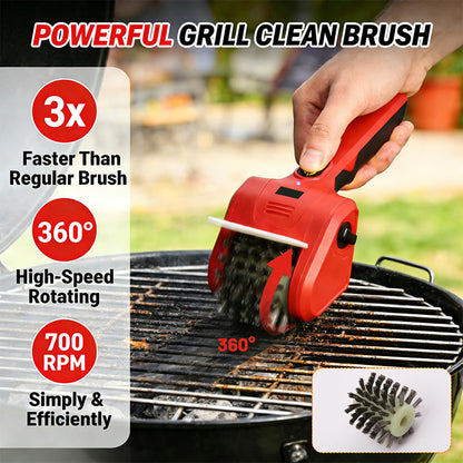 Electric Grill Cleaner with Rotating Steel Brush