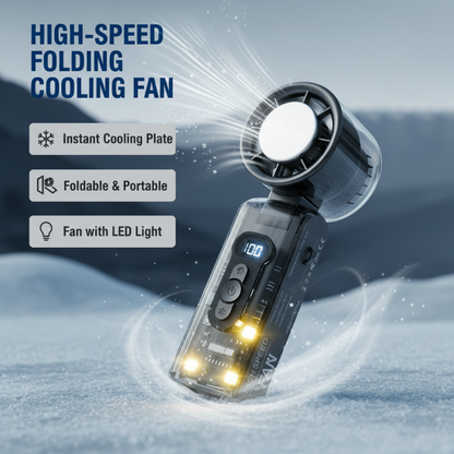 Ventilatore rinfrescante pieghevole ad alta velocità con luce LED
