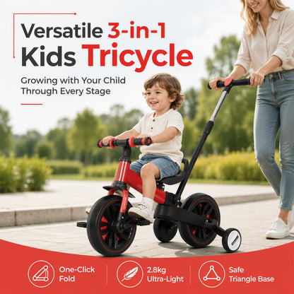 🔥 -50% Oggi: Triciclo per Bambini 3 in 1 – Ultraleggero (2,8 kg) e pieghevole, si trasforma da bici senza pedali a carrello. Perfetto per genitori sempre in movimento.