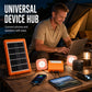 Sistema di Alimentazione Solare Portatile ☀️ | Hub Ricarica Universale e 2 Luci LED 💡 | Batteria 2400mAh 🔋 | Ideale per Campeggio e Outdoor 🏕️