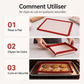 🔥Tappetino da forno in silicone 2 in 1 con vassoio a scatto – Tappetino riutilizzabile antiaderente per cottura al forno, arrosti e preparazione dell’impasto