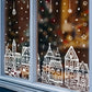 🏠🎅 Set di Decalcomanie per Vetri – Villaggio di Natale – Decora le Finestre con Case, Alberi e Pupazzi di Neve! ❄️🌟