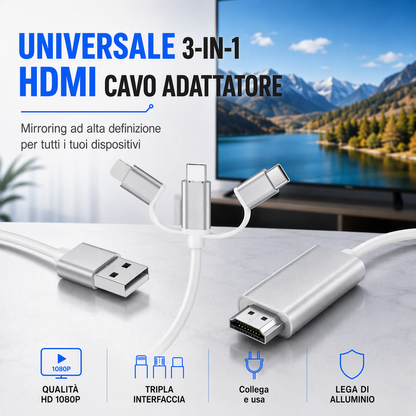 Cavo 3 in 1 da Telefono a HDMI