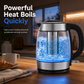 ☕ Bollitore Elettrico in Vetro da 2 L | Spegnimento Automatico e Protezione Surriscaldamento 🛡️ | Bollizione Rapida in Pochi Minuti ⚡ | Infusore per Tè in Foglie 🍵 | Nero 🖤