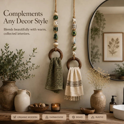 ⏳ Offerta a tempo limitato! Sconto del 50% 🧺 Appendiasciugamani decorativo con perline!⭐Oltre 50.000 pezzi venduti✨Consigliata dai creator ✅Migliaia di recensioni verificate! 🏡Perline ceramiche, corda di iuta, 🛁stile boho chic per bagno e cucina!