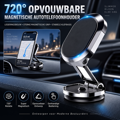 Supporto magnetico girevole e pieghevole per telefono da auto