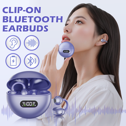 🎧 Auricolari Bluetooth Open-Ear a Clip ✨ | Design Ergonomico Senza Pressione all'Orecchio 👂 | Audio Surround con Anti-Dispersione 🎶 | Autonomia 8-10 Ore e Comandi Touch 🔋