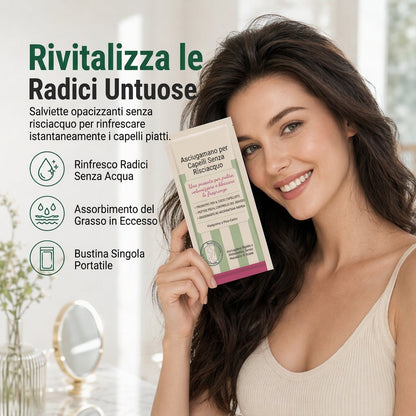 Salviette detergenti per capelli senza risciacquo per il lavaggio dei capelli senza acqua