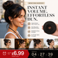🎀 Extension per Chignon con Elastico – Ingrandisce il Chignon & Aggiunge Volume in Secondi | Effetto Naturale | Senza Clip | Fibra Sintetica | 7 Tonalità ✨