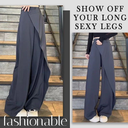 Pantaloni a gamba larga a tutta lunghezza con patchwork irregolare alla moda da donna
