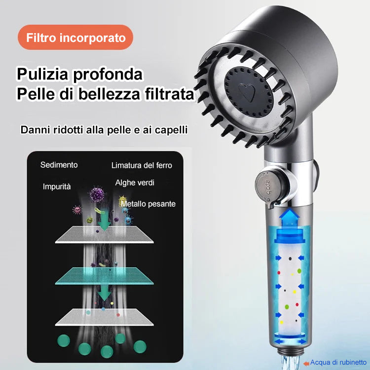 Soffione doccia a elica Vortex Hydro Jet, rotante a 360 °, con interruttore di pausa, filtro G1/2 | Leroy Merlin Soffione doccia a elica Vortex Hydro Jet, rotante a 360 °, con interruttore di pausa, filtro G1/2 | Leroy Merlin